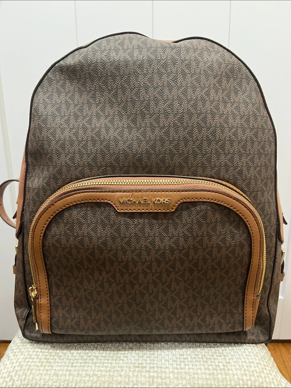 Michael Kors Brown/Tan Monogram Jaycee Backpack
